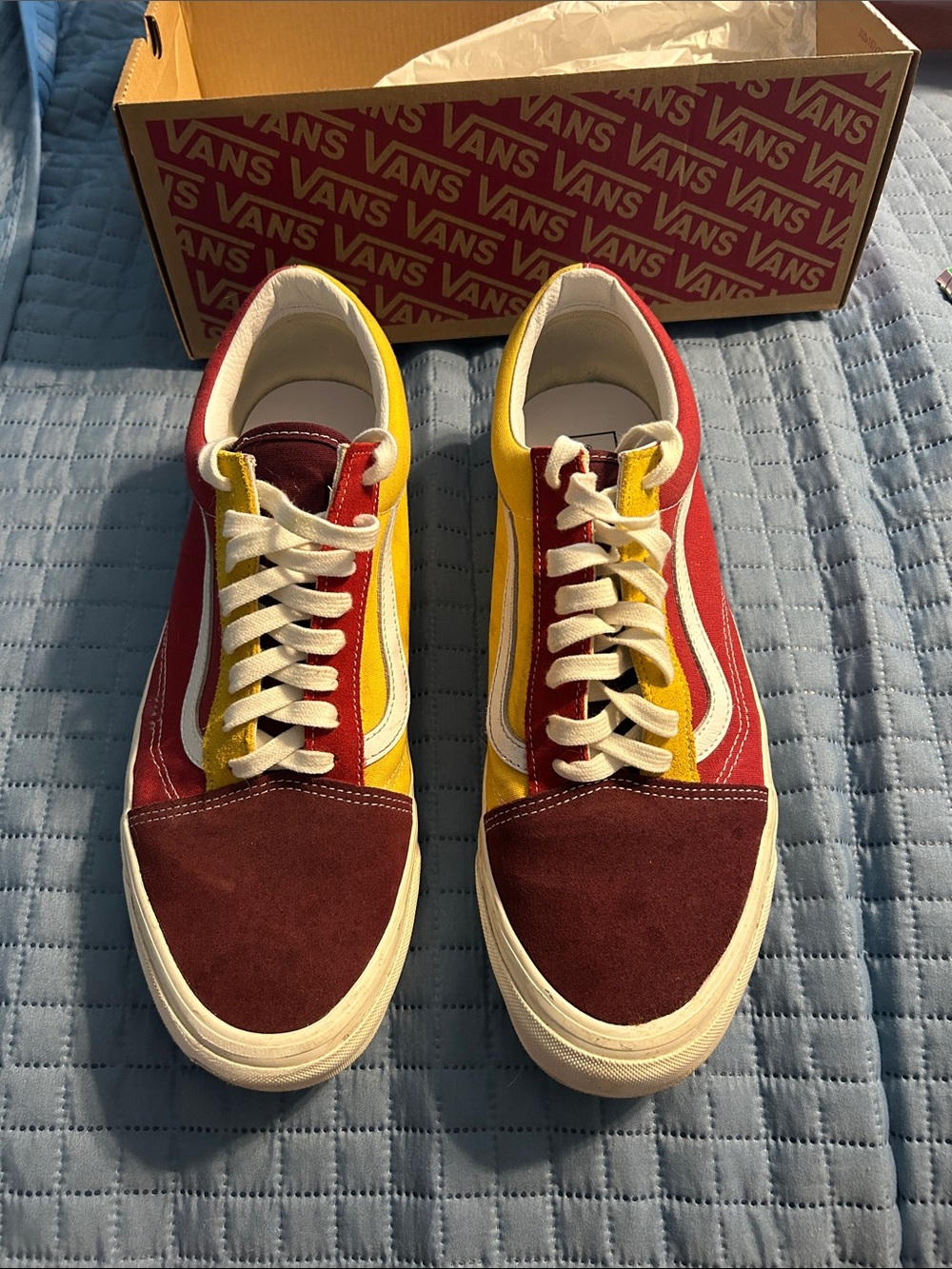 Vans Old Skool Men’s Red Yellow Maroon Low-Top Sneakers